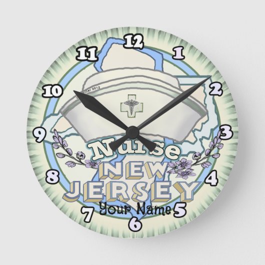 New Jersey Nurse Runde Wanduhr (Vorderseite)