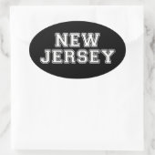 New Jersey Ovaler Aufkleber (Tasche)