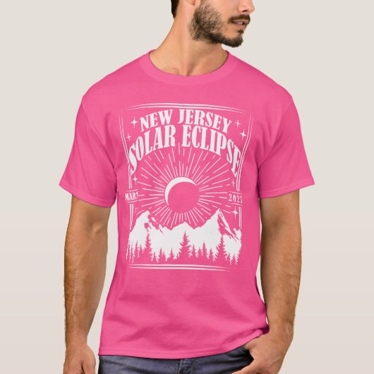 New Jersey Partial Solar Eclipse 2025 Astronomie E T-Shirt (Vorderseite)