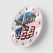 New Jersey Picture- und USA-Textsperre Runde Wanduhr (Winkel)