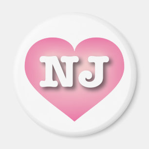New Jersey Pink Fade Heart - I Liebe NJ Magnet