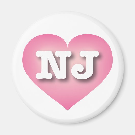 New Jersey Pink Fade Heart - I Liebe NJ Magnet (Vorne)