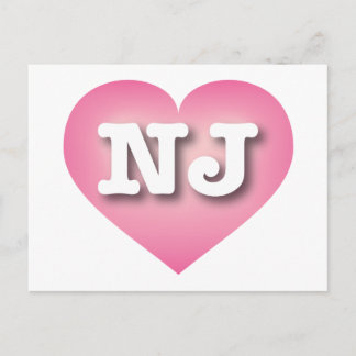 New Jersey Pink Fade Heart - I Liebe NJ Postkarte
