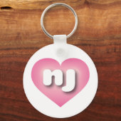 New Jersey Pink Fade - I Liebe nj Schlüsselanhänger (Vorderseite)