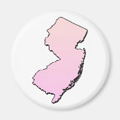 New Jersey Pink-Kontur Magnet (Vorne)