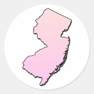 New Jersey Pink-Kontur Runder Aufkleber