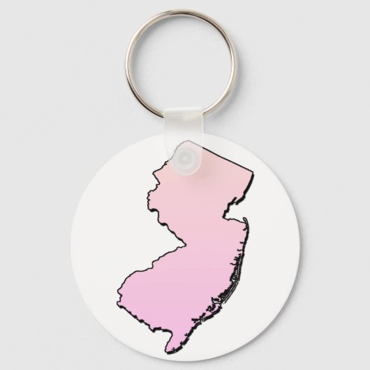 New Jersey Pink-Kontur Schlüsselanhänger (Vorderseite)