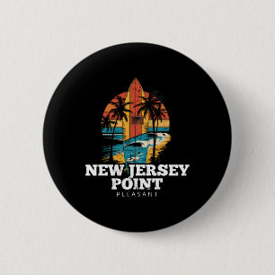 New Jersey Point Pleasant Surfbrett Surfen Retro Button
