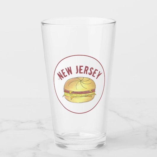 New Jersey Pork Roll NJ Ham Egg Breakfast Sandwich Glas (Vorderseite)