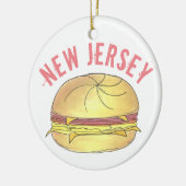 New Jersey Pork Roll NJ Ham Egg Breakfast Sandwich Keramik Ornament (Links)