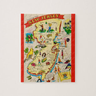 New Jersey Postcard Karte Jigsaw Puzzle