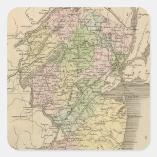 New-Jersey Quadratischer Aufkleber