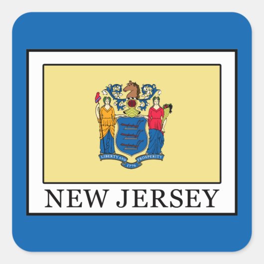 New Jersey Quadratischer Aufkleber (Vorderseite)