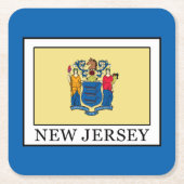 New Jersey Rechteckiger Pappuntersetzer (Vorderseite)