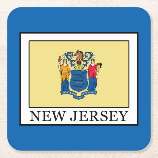 New Jersey Rechteckiger Pappuntersetzer (Vorderseite)