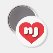 New Jersey Red Heart - I Liebe NJ Magnet (Vorderseite/Rückseite)