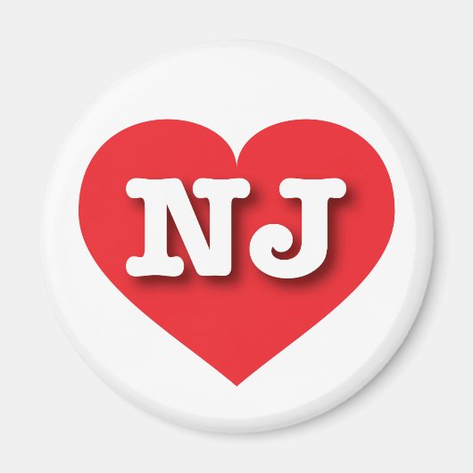 New Jersey Red Heart - I Liebe NJ Magnet (Vorne)