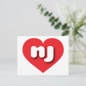 New Jersey Red heart - I Liebe nj Postkarte (Stehend Vorderseite)