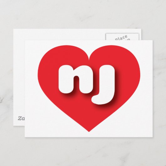 New Jersey Red heart - I Liebe nj Postkarte (Vorne/Hinten)