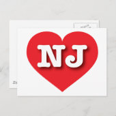 New Jersey Red Heart - I Liebe NJ Postkarte (Vorne/Hinten)