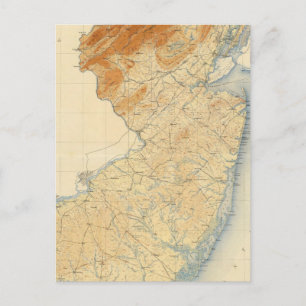New Jersey Relief Map Postkarte