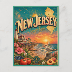New Jersey Retro-Reise-Souvenir-Postkarte Postkarte