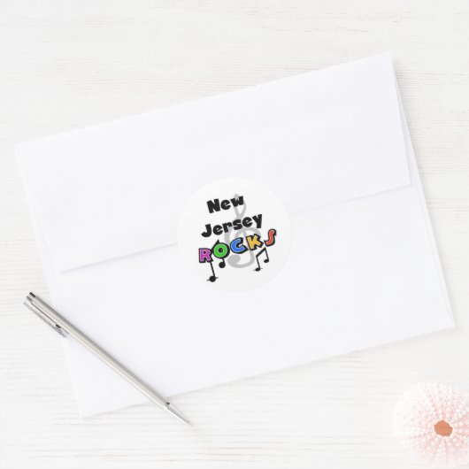 New Jersey Rocks Runder Aufkleber (Umschlag)