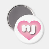 New Jersey rosa fade heart - I Liebe nj Magnet (Vorderseite/Rückseite)