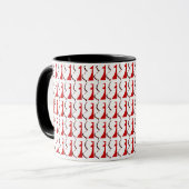 New-Jersey rote und schwarze Wecker-Tasse Tasse (Vorderseite Links)
