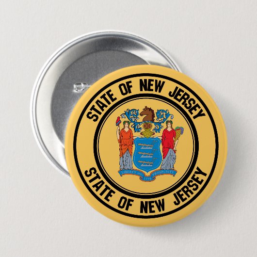 New Jersey Round Emblem Button (Vorne & Hinten)