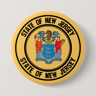 New Jersey Round Emblem Button