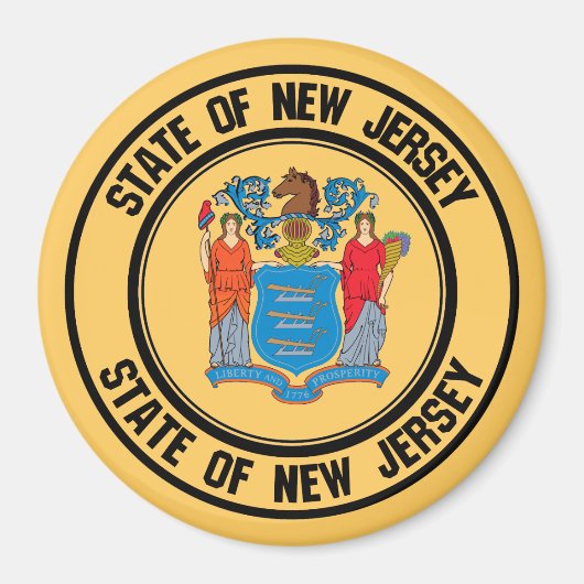New Jersey Round Emblem Magnet (Vorne)