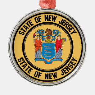 New Jersey Round Emblem Ornament Aus Metall