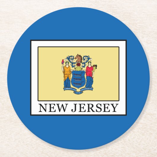 New Jersey Runder Pappuntersetzer (Vorderseite)