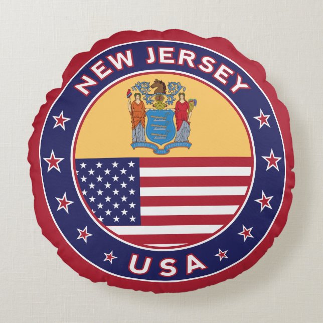 New Jersey Rundes Kissen (Vorderseite)