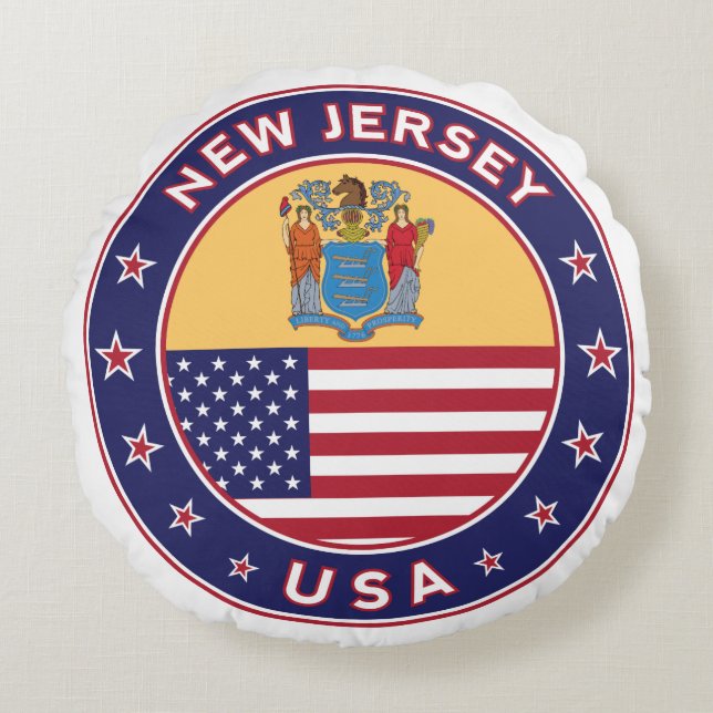 New Jersey Rundes Kissen (Vorderseite)