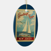 New Jersey Sailboat Vintage Travel Keramik Ornament (Rechts)