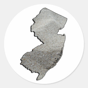 New Jersey Sandy Staat Kontur Runder Aufkleber