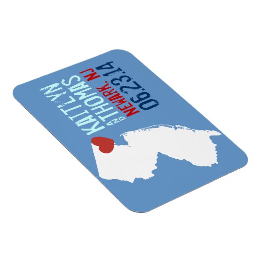 New Jersey Save the Date - Customizable City Magnet (Rechte Seite)