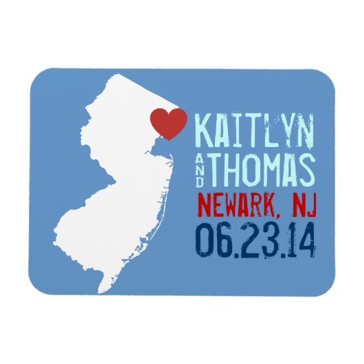 New Jersey Save the Date - Customizable City Magnet (Horizontal)
