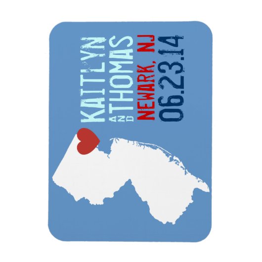 New Jersey Save the Date - Customizable City Magnet (Vertikal)