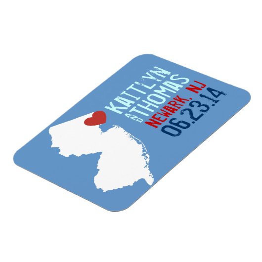New Jersey Save the Date - Customizable City Magnet (Linke Seite)