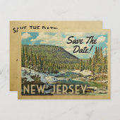 New Jersey Save the Date Mountains River Snow Ankündigungspostkarte (Vorne/Hinten)