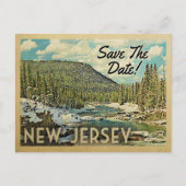 New Jersey Save the Date Mountains River Snow Ankündigungspostkarte (Vorderseite)