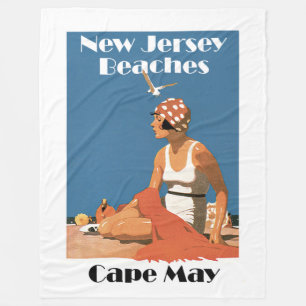 New-Jersey setzt ~ Cape May auf den Strand Fleecedecke