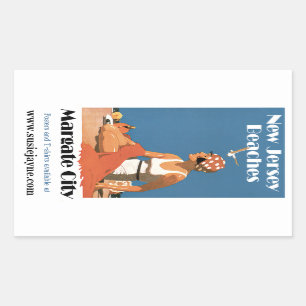 New-Jersey setzt ~ Margate Stadt auf den Strand Rechteckiger Aufkleber