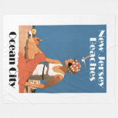 New-Jersey setzt ~ Ozean-Stadt auf den Strand Fleecedecke (Vorderseite (Horizontal))