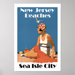 New-Jersey setzt ~Sea Insel-Stadt auf den Strand Poster