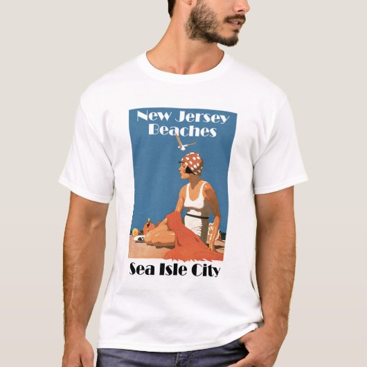 New-Jersey setzt ~ Seeinsel-Stadt auf den Strand T-Shirt (Vorderseite)