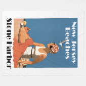 New-Jersey setzt ~ Steinhafen auf den Strand Fleecedecke (Vorderseite (Horizontal))